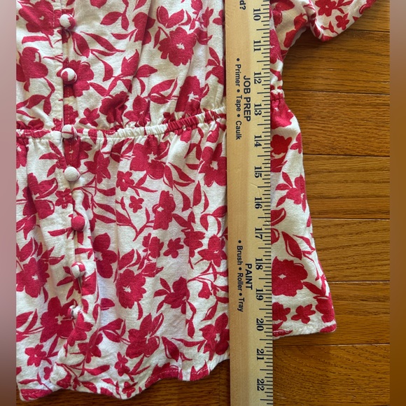 Draper James RSVP Blouse Women’s Size M Floral Puff Sleeve Square Neck Lined - Picture 3 of 10